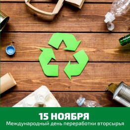 15 ноября - День вторичной переработки 15 ноября - День вторичной переработки